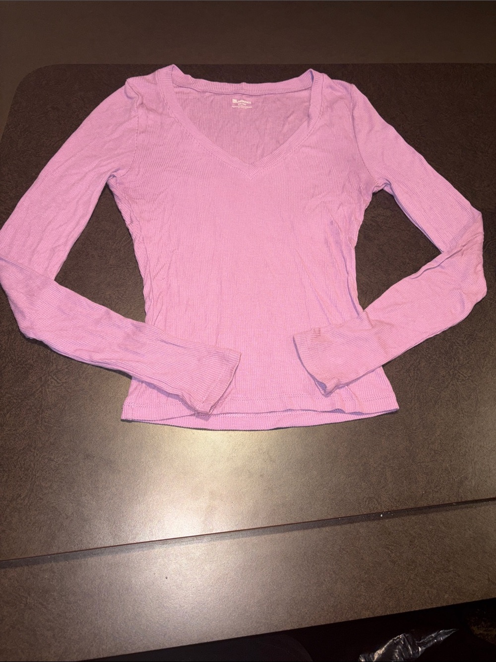No Boundaries Lilac V-Neck Long Sleeve Tee